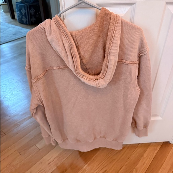 AMERICAN EAGLE Oversized Full Zip Hoodie - XS - Tan - Picture 3 of 4